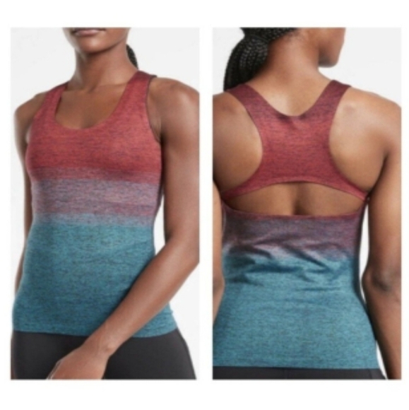 NWT Athleta Relay Tank Top Shirt Gradient Ombre Multi Red Blue Size XS - Picture 15 of 16